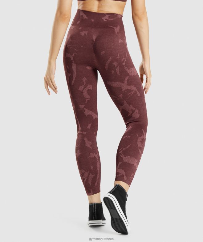 Gymshark adapter des leggings sans couture camouflage savane | brun cerise femmes 6HF28306